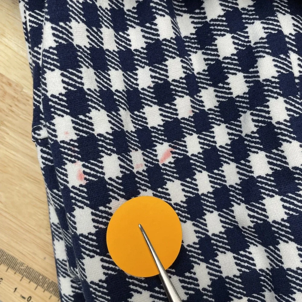 Chicos Moto Jacket Women 1 Navy Gingham Corpcore Sophisticated Travel Preppy 90s